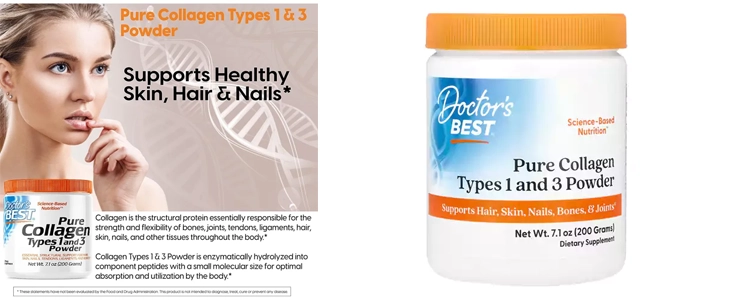  پودر کلاژن پیور دکتر بست Doctor's Best Pure Collagen Types 1 & 3