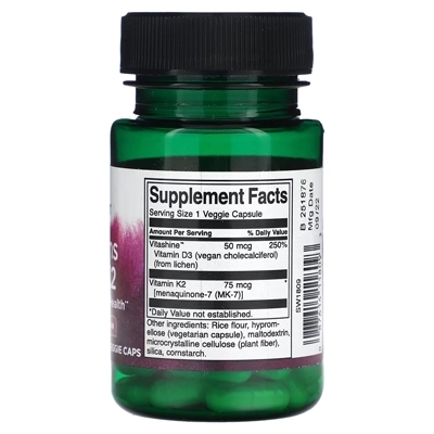 مکمل ویتامین D3 و K2 از برند معتبر سوآن‌سون Swanson, Vitamins D3 & K2