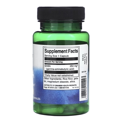 مکمل Gaba (گاما آمینوبوتیریک اسید), 250 mg, 60 Capsules
