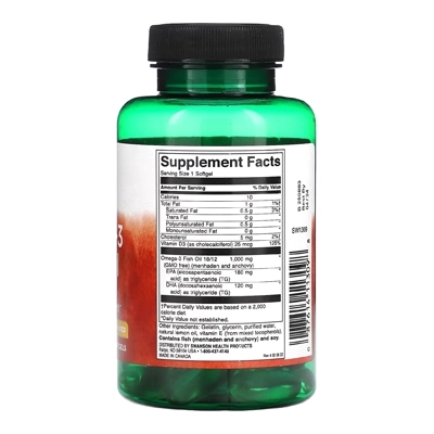 مکمل Omega-3 Fish Oil with Vitamin Lemon از برند Swanson