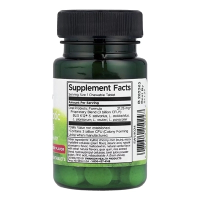 مکمل Oral Probiotic Formula, Natural Strawberry, 3 Billion CFU از برند Swanson