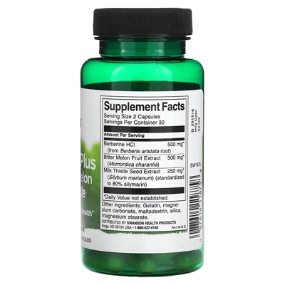 مکمل Berberine Plus با Bitter Melon و Milk Thistle از برند Swanson