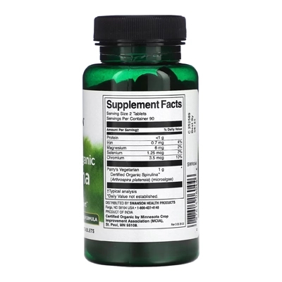 مکمل Certified Organic Spirulina از برند Swanson