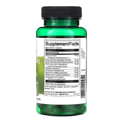 مکمل Adaptogenic Herbal Complex with Rhodiola, Ashwagandha Ginseng از برند Swanson