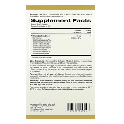 کپسول پروبیوتیک LactoBif 30 از برند California Gold Nutrition