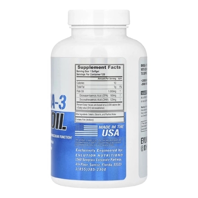 قرص امگا 3 روغن ماهی اوِلوشن نوتری‌شن EVLution Nutrition