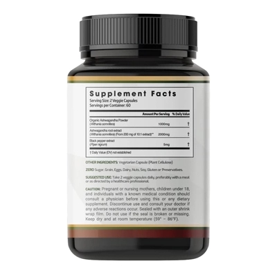 مکمل آشواگاندا Organic Ashwagandha از برند PRATIC LINE