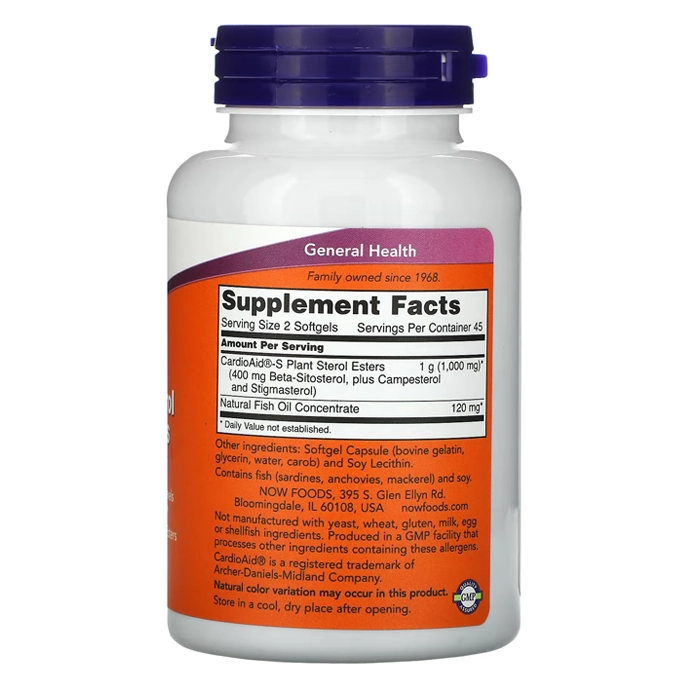 قرص چربی خون گیاهی خارجی ناوفودز Beta-Sitosterol Plant Sterols Now Foods