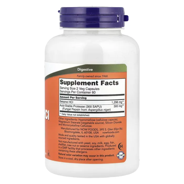 بتائین هیدروکلراید ناو Betaine HCl Now Foods