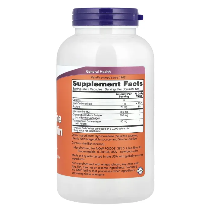 قرص گلوکوزامین کندرویتین ناو فودز Glucosamine Chondroitin NOW Foods