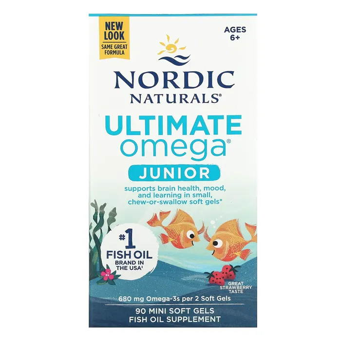 قرص امگا 3 برای کودکان نردیک نچرالز Ultimate Omega Junior, Ages 6+, Strawberry Nordic Naturals