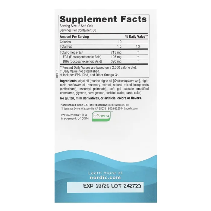 امگا 3 جلبک نردیک نچرالز Algae Omega Nordic Naturals