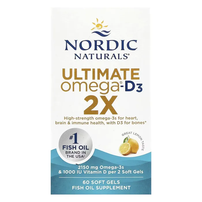 امگا 3 با طعم لیمو نوردیک نچرالز  Ultimate Omega® 2X Nordic Naturals