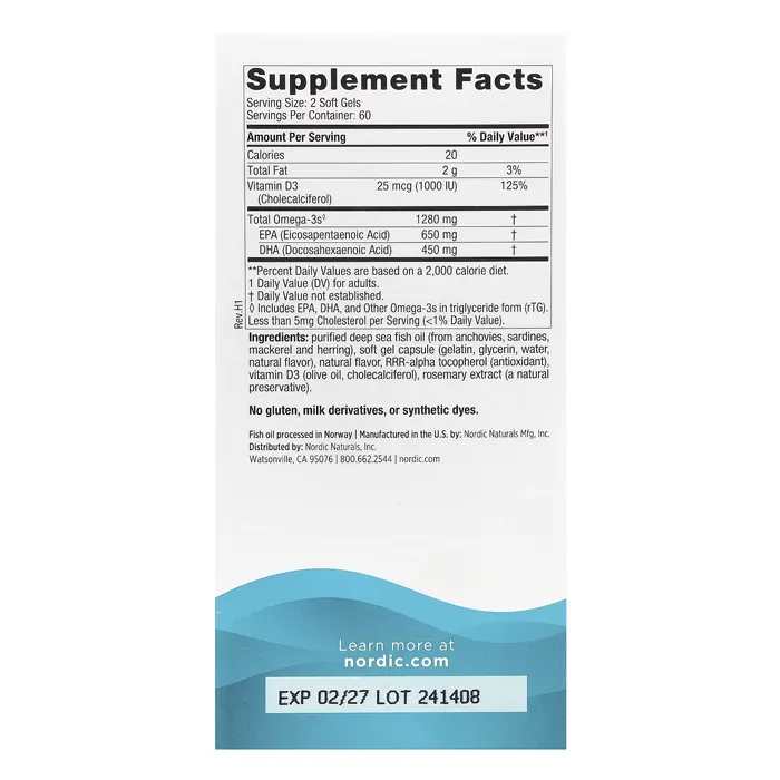 مکمل Ultimate Omega®-D3 از برند Nordic Naturals
