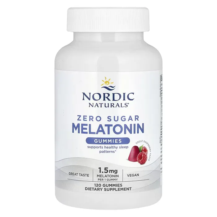 پاستیل ملاتونین بدون قند نردیک نچرالزبا طعم تمشک Zero Sugar Melatonin GummiesNordic Naturals،