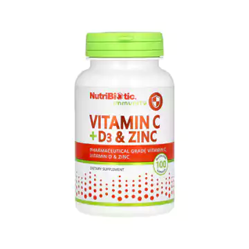 مکمل ویتامین C + ویتامین D3 و زینک از NutriBiotic