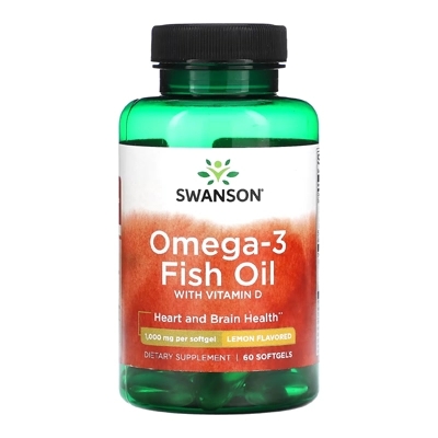 مکمل Omega-3 Fish Oil with Vitamin Lemon از برند Swanson