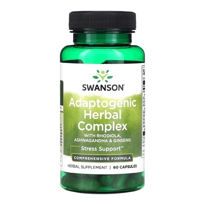 مکمل Adaptogenic Herbal Complex with Rhodiola, Ashwagandha Ginseng از برند Swanson