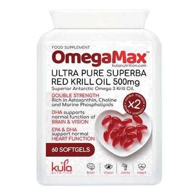 مکمل OmegaMax - High Strength Red Krill Oil Capsules از برند Kula Nutrition