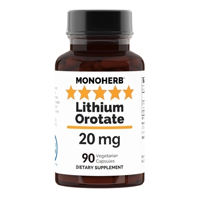مکمل Lithium Orotate 20 mg از برند MONOHERB