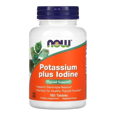 قرص پتاسیم یدید ناوفودز Potassium Plus Iodine NOW Foods