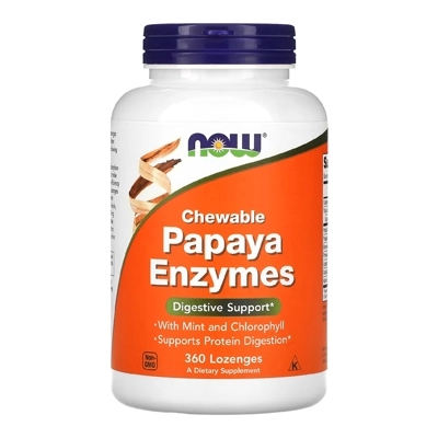 مکمل Chewable Papaya Enzymes از برند Now Foods