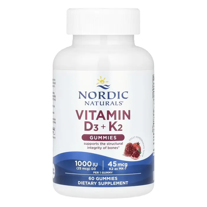 پاستیل ویتامین D3 و K2 نوردیک نچورالز Vitamin D3 + K2 Gummies Nordic Naturals