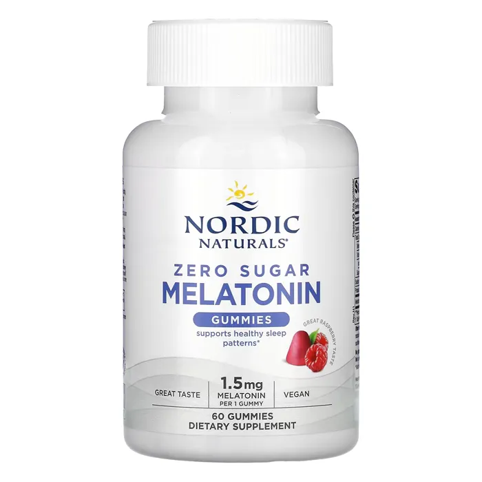 پاستیل ملاتونین بدون قند نردیک نچرالزبا طعم تمشک Zero Sugar Melatonin GummiesNordic Naturals،