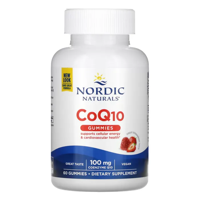 قرص کوآنزیم کیوتن(coq10) نوردیک نچرالز با طعم توت‌فرنگی CoQ10 Gummies Nordic Naturals